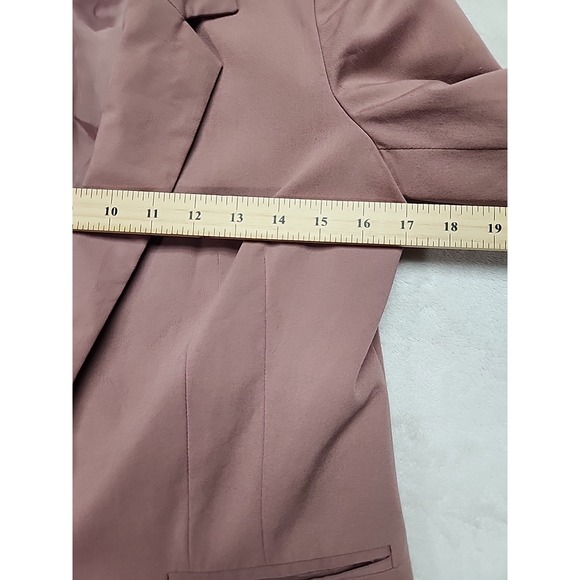 LC Lauren Conrad Womens Sz 6 3/4 Sleeve Open Front Blazer Jacket Pinkish Mauve - Picture 6 of 7